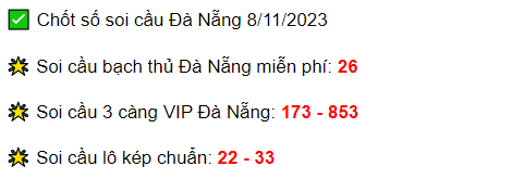 Giờ vàng chốt số soi cầu Đà Nẵng ngày 8/11/2023