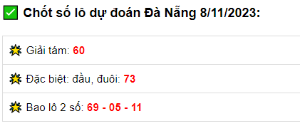 Soi cầu dự đoán xổ số Đà nẵng ngày 8/11/2023