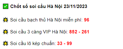 Giờ vàng chốt số soi cầu Miền Bắc 23/11/2023